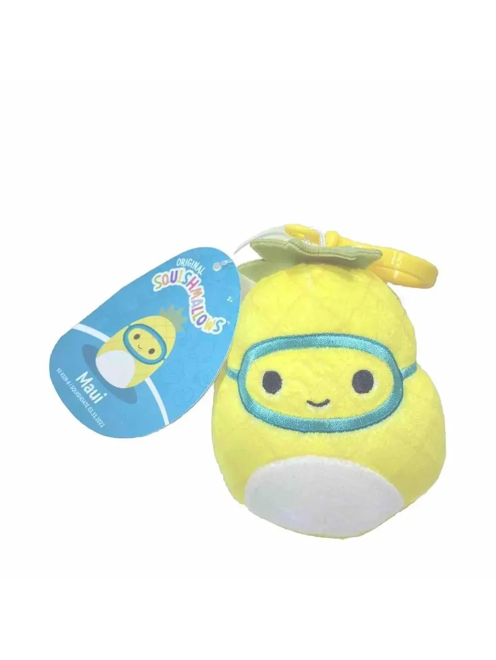 Maui Squishmallows Clip-On Pineapple Plush Toy, Soft Collectible Stuffed Animal
